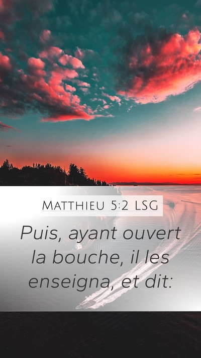 Matthieu 5:2 LSG Bible Verse Image