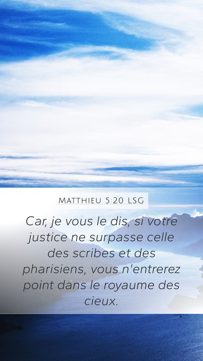Matthieu 5:20 LSG Bible Verse Image