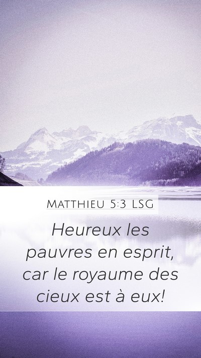 Matthieu 5:3 LSG Bible Verse Image