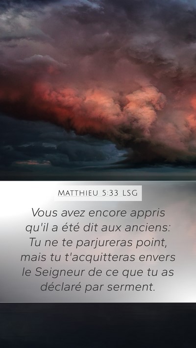 Matthieu 5:33 LSG Bible Verse Image