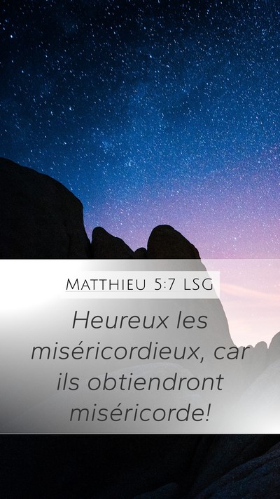 Matthieu 5:7 LSG Bible Verse Image