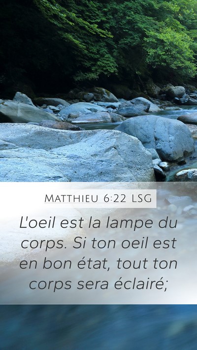 Matthieu 6:22 LSG Bible Verse Image