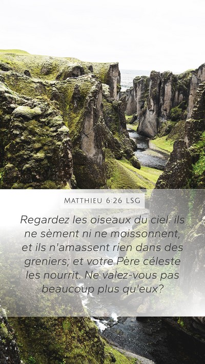 Matthieu 6:26 LSG Bible Verse Image