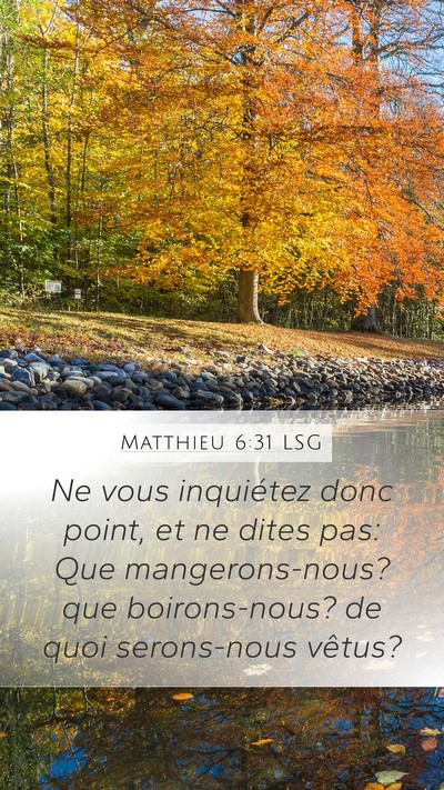 Matthieu 6:31 LSG Bible Verse Image