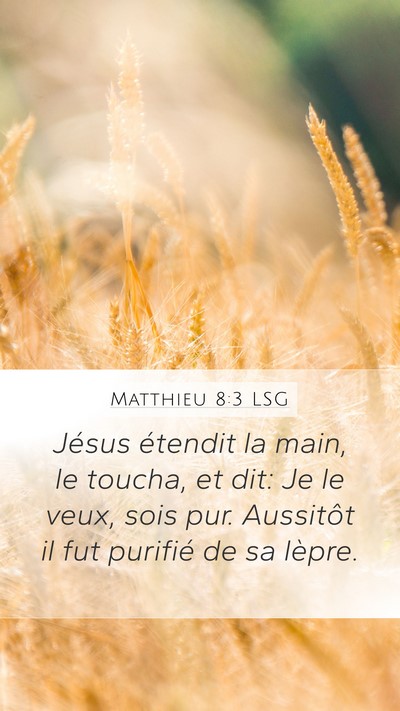 Matthieu 8:3 LSG Bible Verse Image