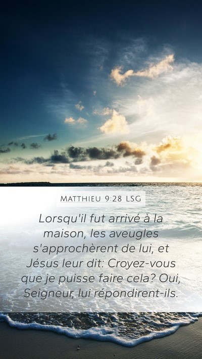 Matthieu 9:28 LSG Bible Verse Image