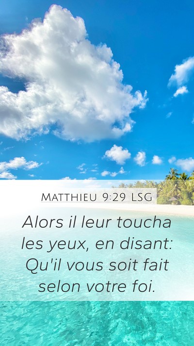 Matthieu 9:29 LSG Bible Verse Image
