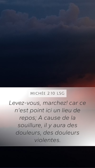 Michée 2:10 LSG Bible Verse Image