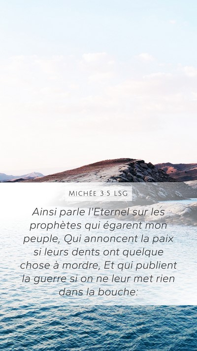 Michée 3:5 LSG Bible Verse Image