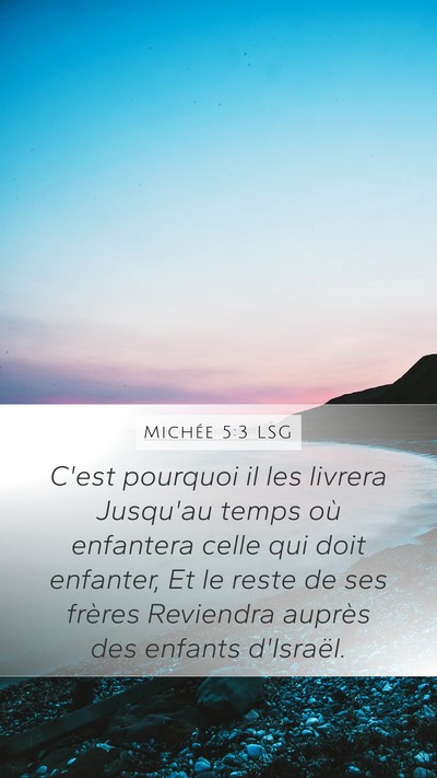 Michée 5:3 LSG Bible Verse Image