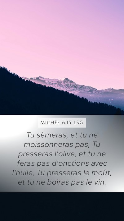 Michée 6:15 LSG Bible Verse Image