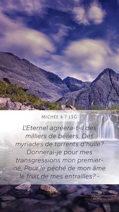 Michée 6:7 LSG Bible Verse Image