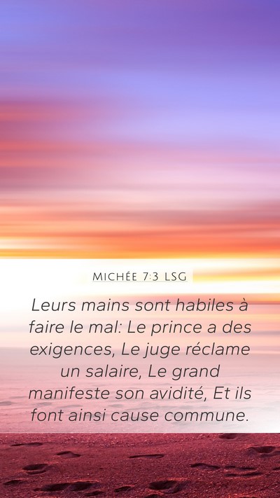 Michée 7:3 LSG Bible Verse Image