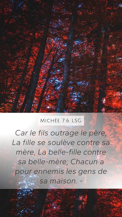 Michée 7:6 LSG Bible Verse Image