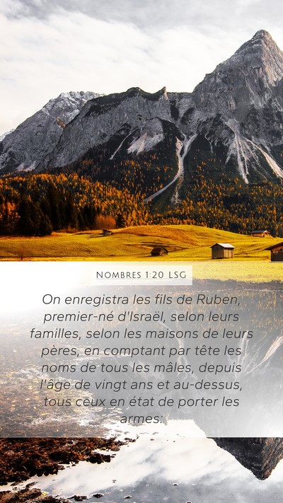 Nombres 1:20 LSG Bible Verse Image