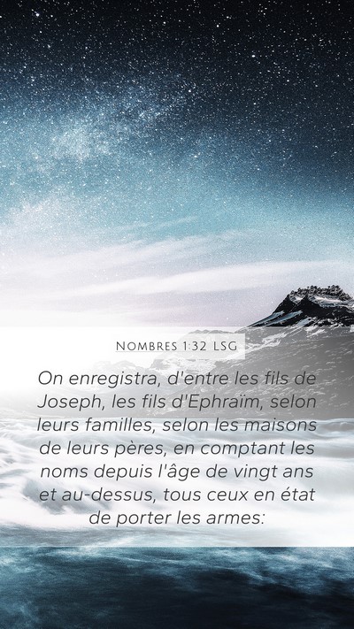 Nombres 1:32 LSG Bible Verse Image