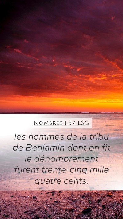 Nombres 1:37 LSG Bible Verse Image