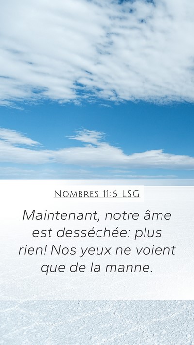 Nombres 11:6 LSG Bible Verse Image