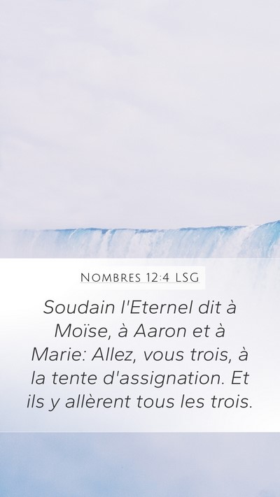 Nombres 12:4 LSG Mobile Phone Wallpaper - Soudain l'Eternel dit à Moïse, à Aaron et à - Mobile Bible Verse Wallpaper