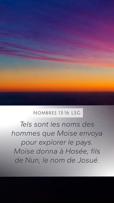 Nombres 13:16 LSG Bible Verse Image