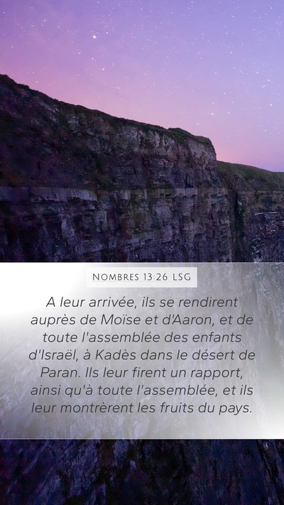 Nombres 13:26 LSG Bible Verse Image