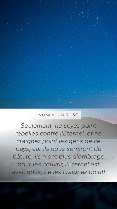 Nombres 14:9 LSG Bible Verse Image