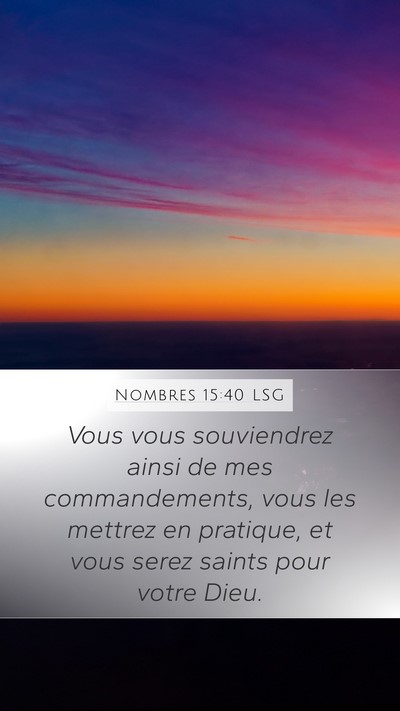 Nombres 15:40 LSG Bible Verse Image