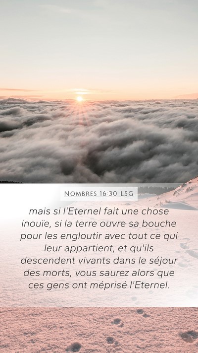 Nombres 16:30 LSG Bible Verse Image