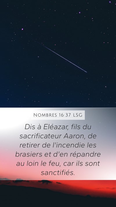 Nombres 16:37 LSG Mobile Phone Wallpaper - Dis à Eléazar, fils du sacrificateur Aaron, de - Mobile Bible Verse Wallpaper