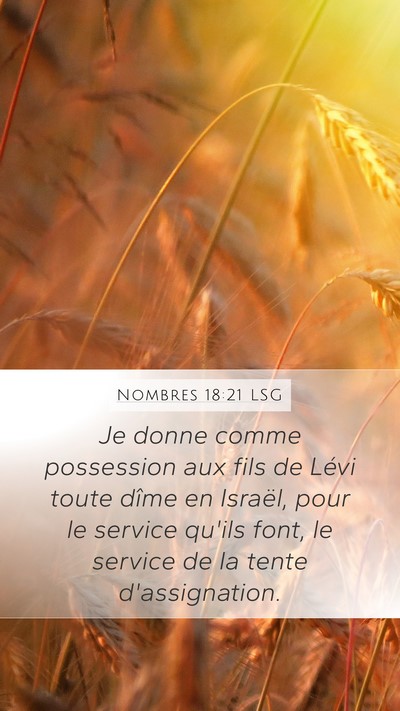 Nombres 18:21 LSG Bible Verse Image