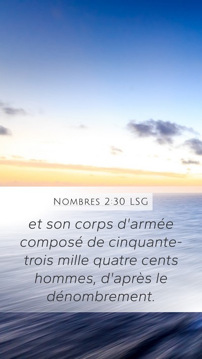 Nombres 2:30 LSG Bible Verse Image