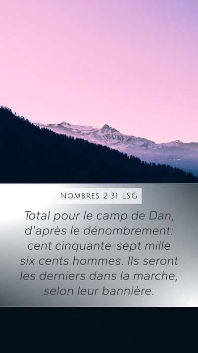 Nombres 2:31 LSG Bible Verse Image