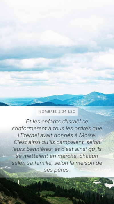Nombres 2:34 LSG Mobile Phone Wallpaper - Et les enfants d'Israël se conformèrent à tous - Mobile Bible Verse Wallpaper