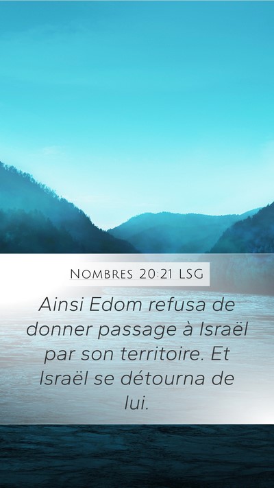Nombres 20:21 LSG Bible Verse Image