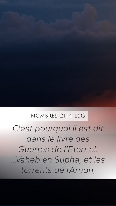 Nombres 21:14 LSG Bible Verse Image