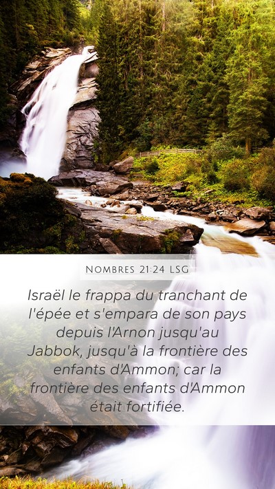 Nombres 21:24 LSG Bible Verse Image