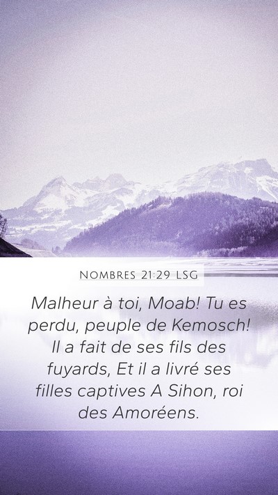 Nombres 21:29 LSG Mobile Phone Wallpaper - Malheur à toi, Moab! Tu es perdu, peuple de - Mobile Bible Verse Wallpaper
