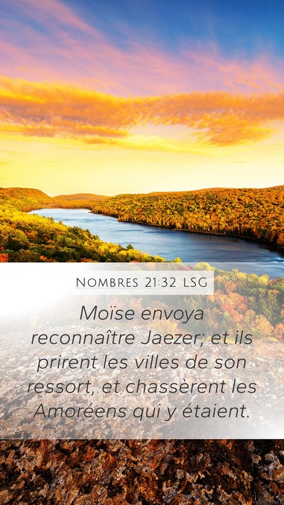 Nombres 21:32 LSG Bible Verse Image