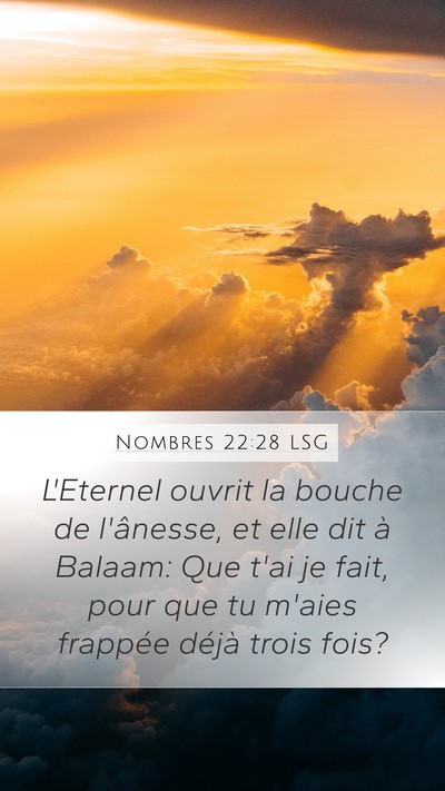 Nombres 22:28 LSG Bible Verse Image