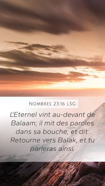 Nombres 23:16 LSG Bible Verse Image