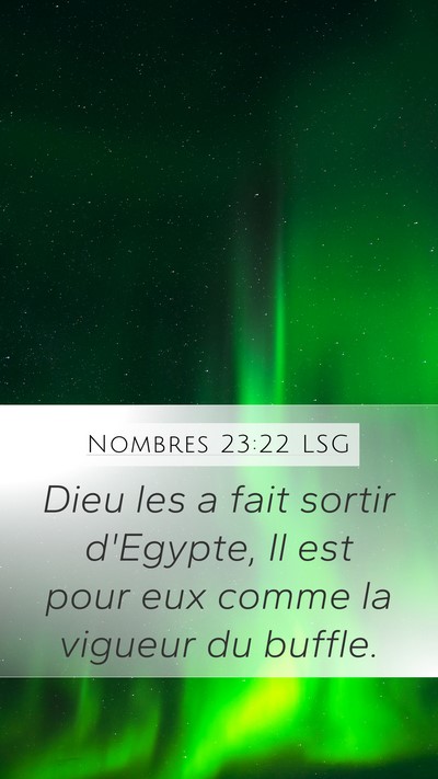 Nombres 23:22 LSG Mobile Phone Wallpaper - Dieu les a fait sortir d'Egypte, Il est pour eux - Mobile Bible Verse Wallpaper