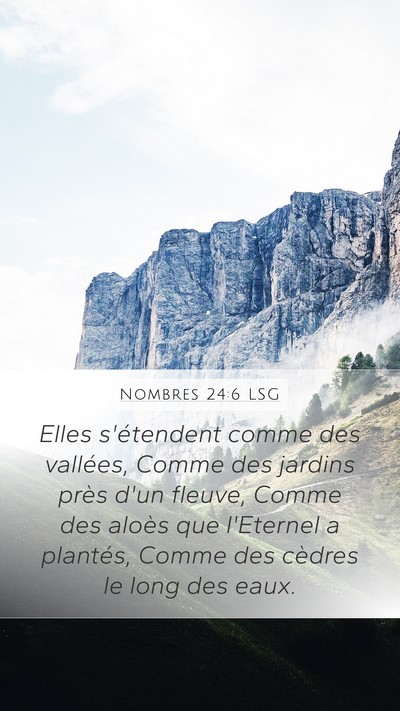Nombres 24:6 LSG Mobile Phone Wallpaper - Elles s'étendent comme des vallées, Comme des - Mobile Bible Verse Wallpaper