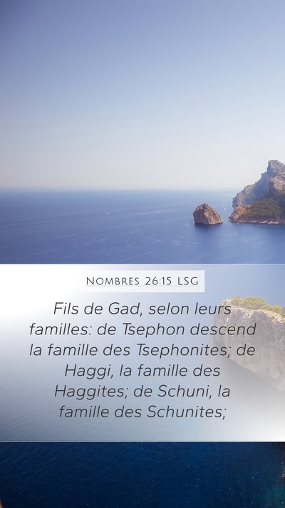 Nombres 26:15 LSG Bible Verse Image