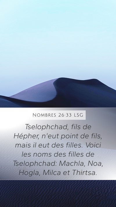 Nombres 26:33 LSG Bible Verse Image