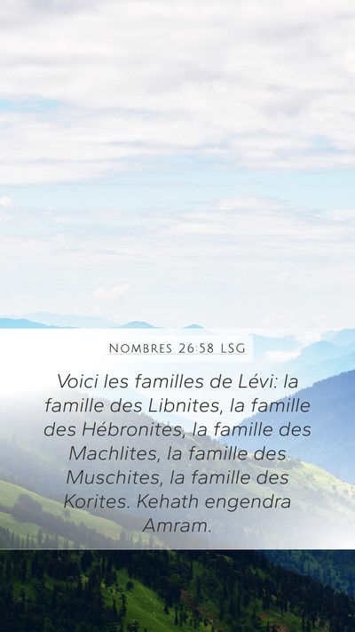 Nombres 26:58 LSG Bible Verse Image