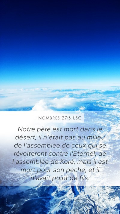 Nombres 27:3 LSG Bible Verse Image