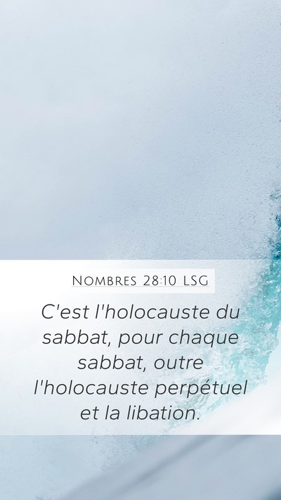 Nombres 28:10 LSG Bible Verse Image