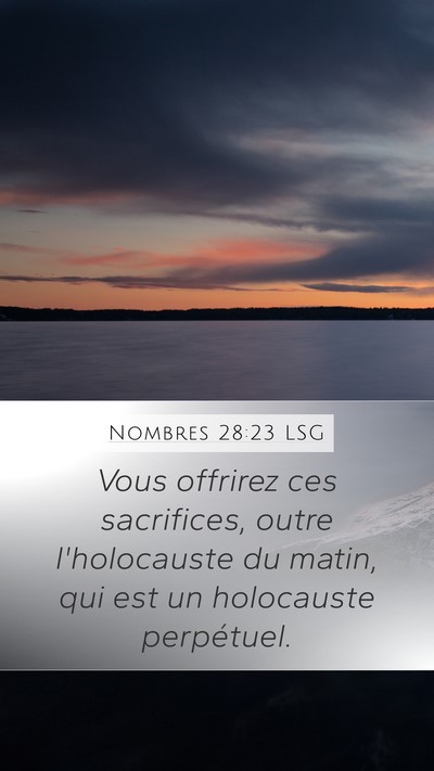 Nombres 28:23 LSG Bible Verse Image
