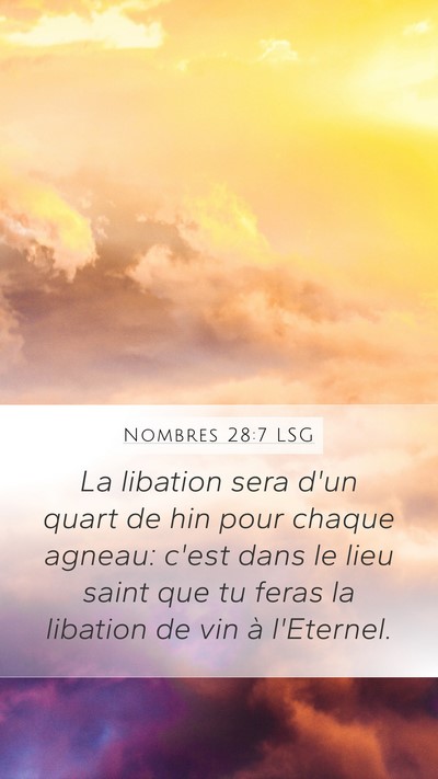 Nombres 28:7 LSG Bible Verse Image