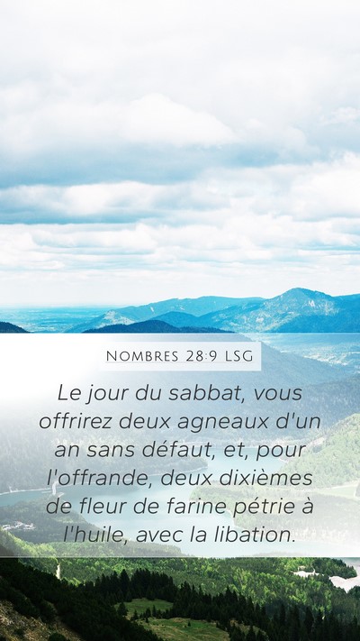 Nombres 28:9 LSG Bible Verse Image